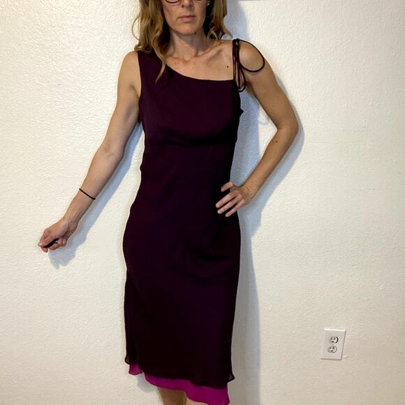 Vintage Y2K Studio Soleil Purple One Shoulder Midi Dress Size Large Fairy - Picture 1 of 4